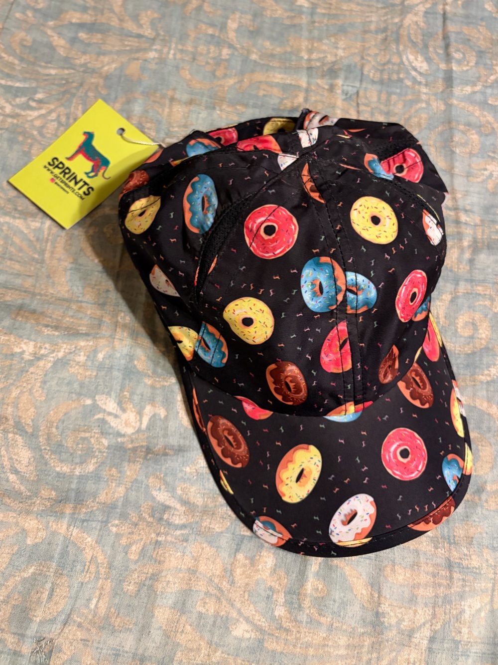 Sprints Donut Print Black Baseball Cap